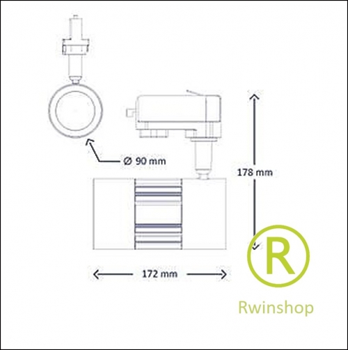 LED railspot 3-fase 30 Watt zwart 36 graden ColourPunch ...